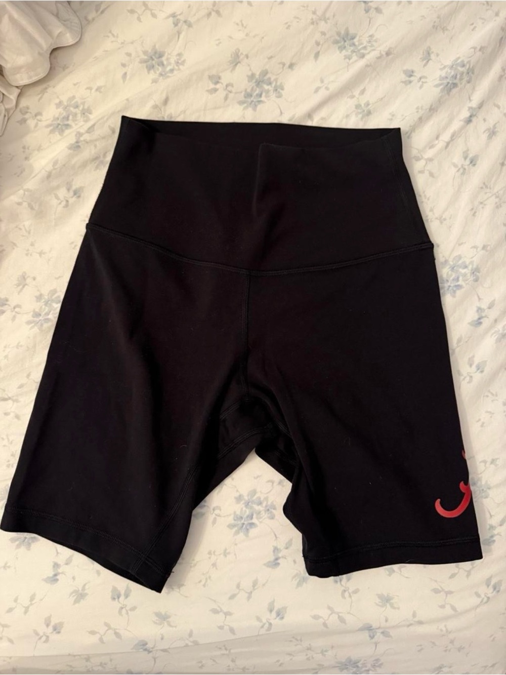 lululemon athletica Black High-Rise Bike Shorts with Red Alabama logo